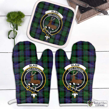 Blair Tartan Combo Oven Mitt & Pot-Holder with Family Crest Combo 1 Oven Mitt & 1 Pot-Holder White - Tartan Vibes Clothing