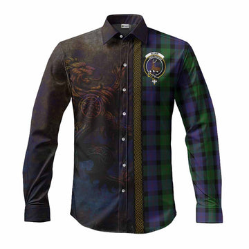 Blair Tartan Family Crest Long Sleeve Button Shirt Alba Gu Brath Be Brave Lion Ancient Style