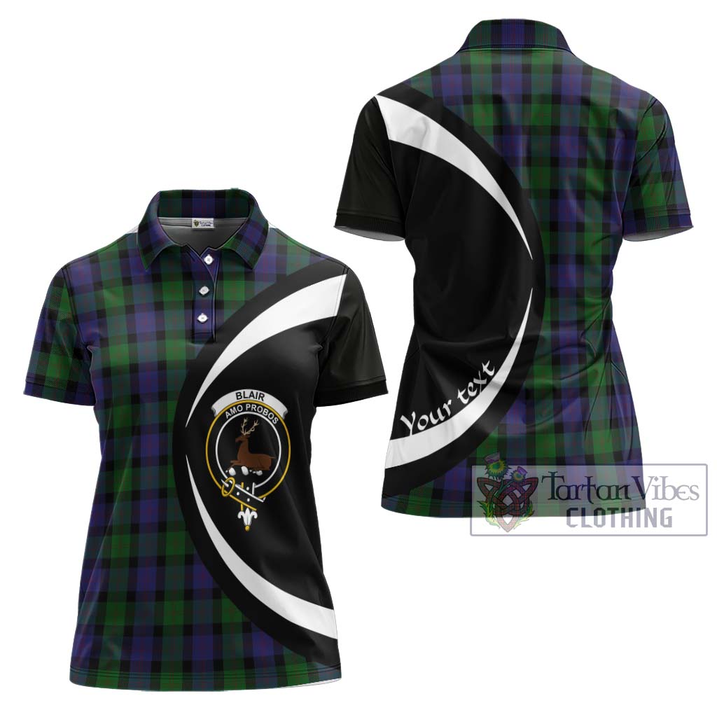 Blair Tartan Women's Polo Shirt with Family Crest Circle Style Women - Tartan Vibes Clothing