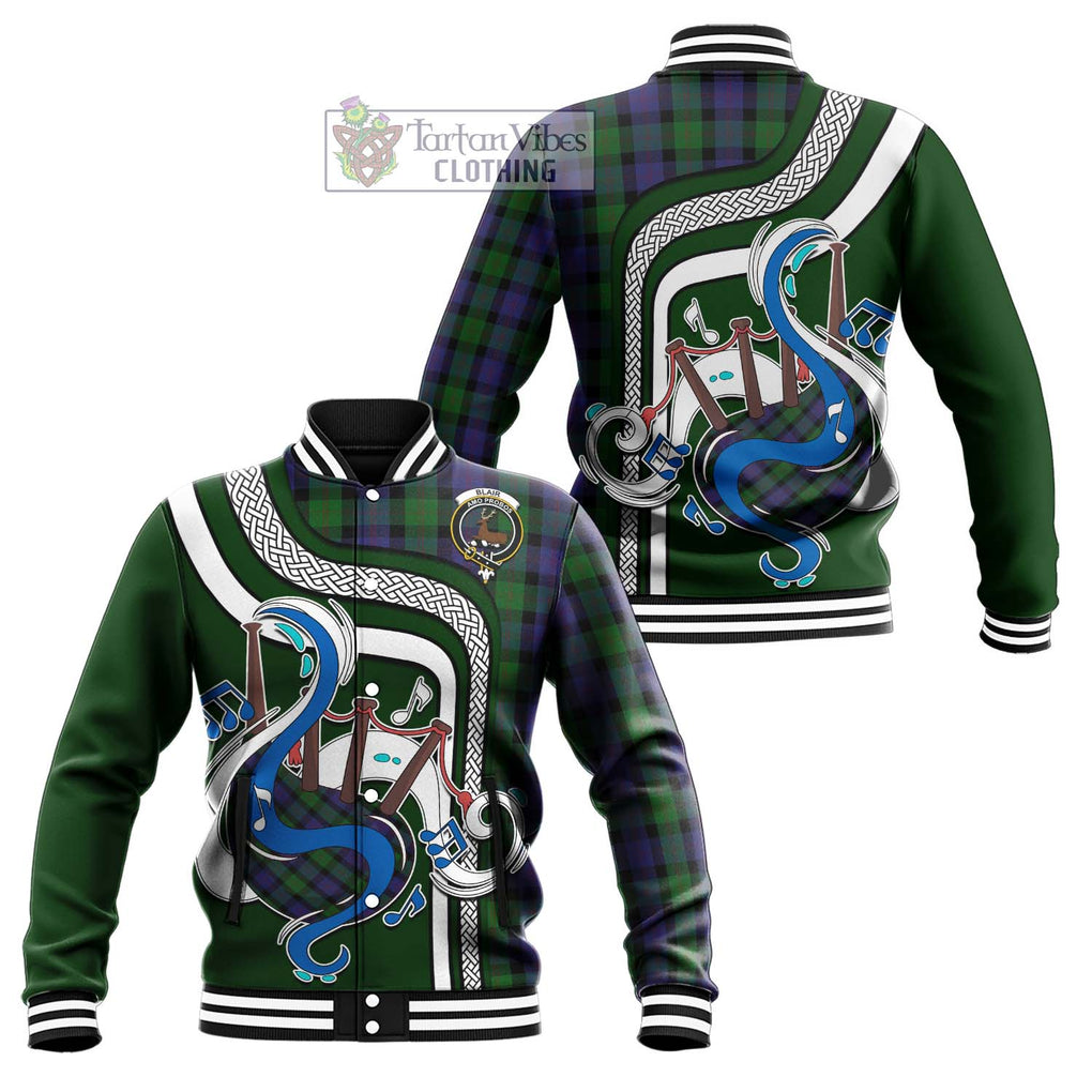 Tartan Vibes Clothing Blair Tartan Baseball Jacket with Epic Bagpipe Style