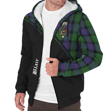 Blair Tartan Sherpa Hoodie with Family Crest Curve Style