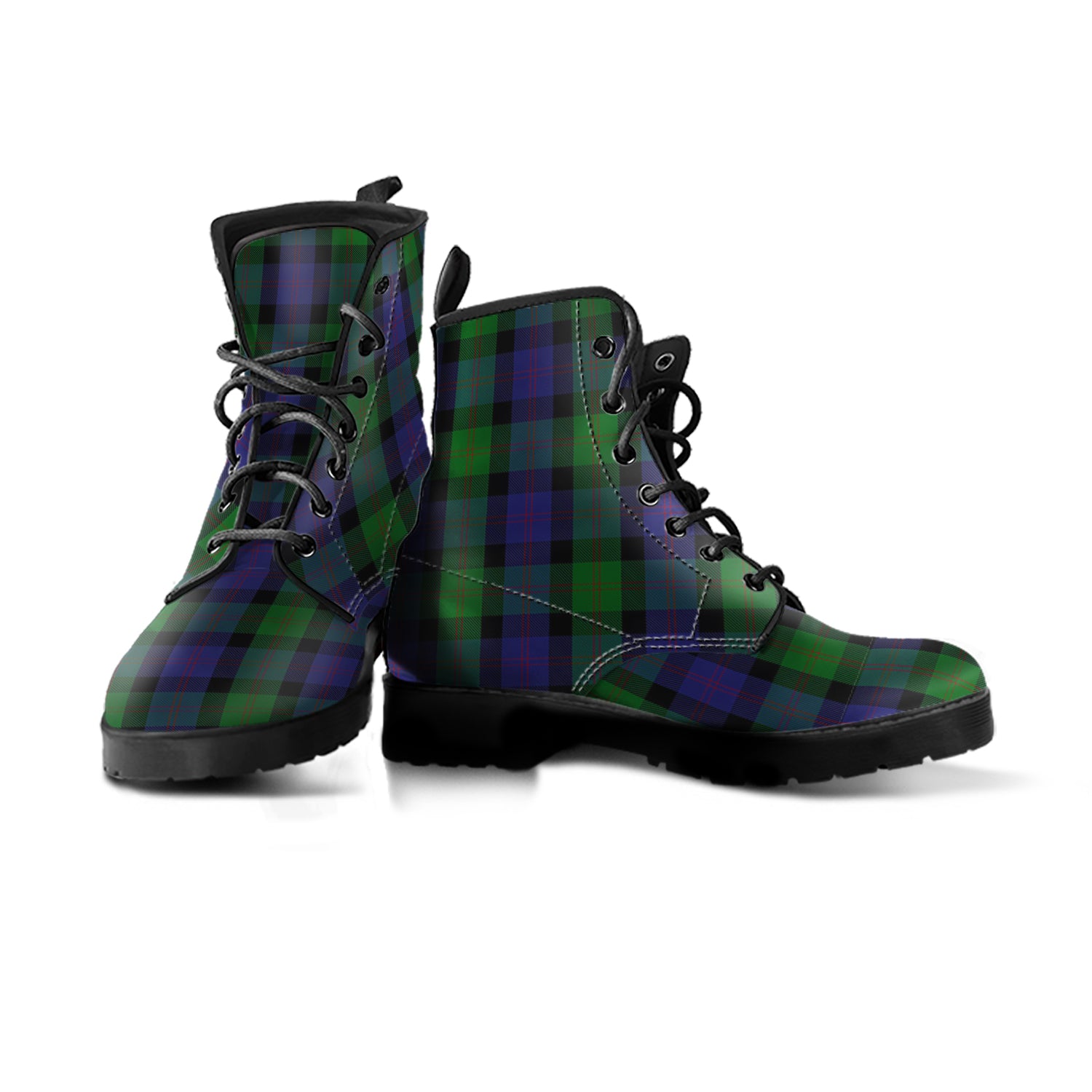 Blair Tartan Leather Boots - Tartanvibesclothing
