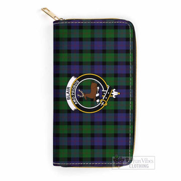 Blair Tartan Women's Leather Wallet with Family Crest