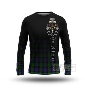 Tartan Vibes Clothing Blair Tartan Long Sleeve T-Shirt Featuring Alba Gu Brath Family Crest Celtic Inspired