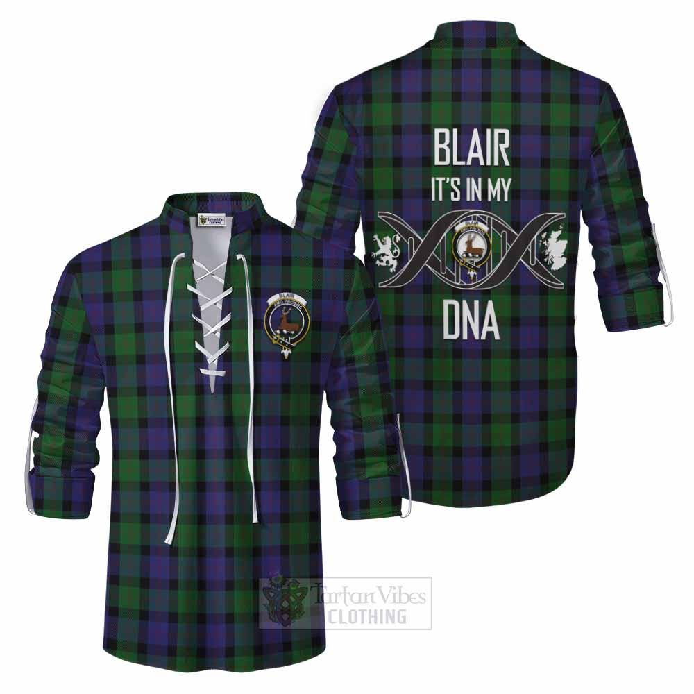 Tartan Vibes Clothing Blair Tartan Ghillie Kilt Shirt with Family Crest DNA In Me Style