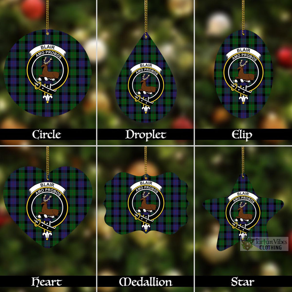 Tartan Vibes Clothing Blair Tartan Christmas Aluminium Ornament with Family Crest