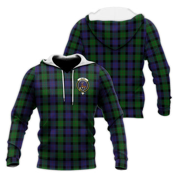 Blair Tartan Knitted Hoodie with Family Crest