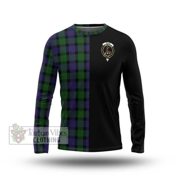 Blair Tartan Long Sleeve T-Shirt with Family Crest and Half Of Me Style Unisex - Tartanvibesclothing Shop
