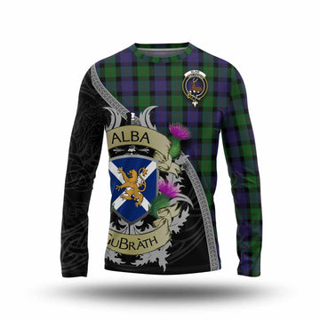 Tartan Vibes Clothing Blair Tartan Family Crest Long Sleeve T-Shirt Lion Rampant Royal Thistle Shield Celtic Inspired