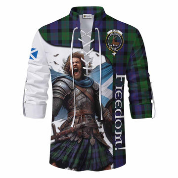 Tartan Vibes Clothing Blair Crest Tartan Ghillie Kilt Shirt Inspired by the Freedom of Scottish Warrior