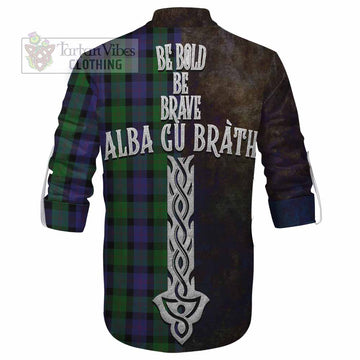 Blair Tartan Family Crest Ghillie Kilt Shirt Alba Gu Brath Be Brave Lion Ancient Style