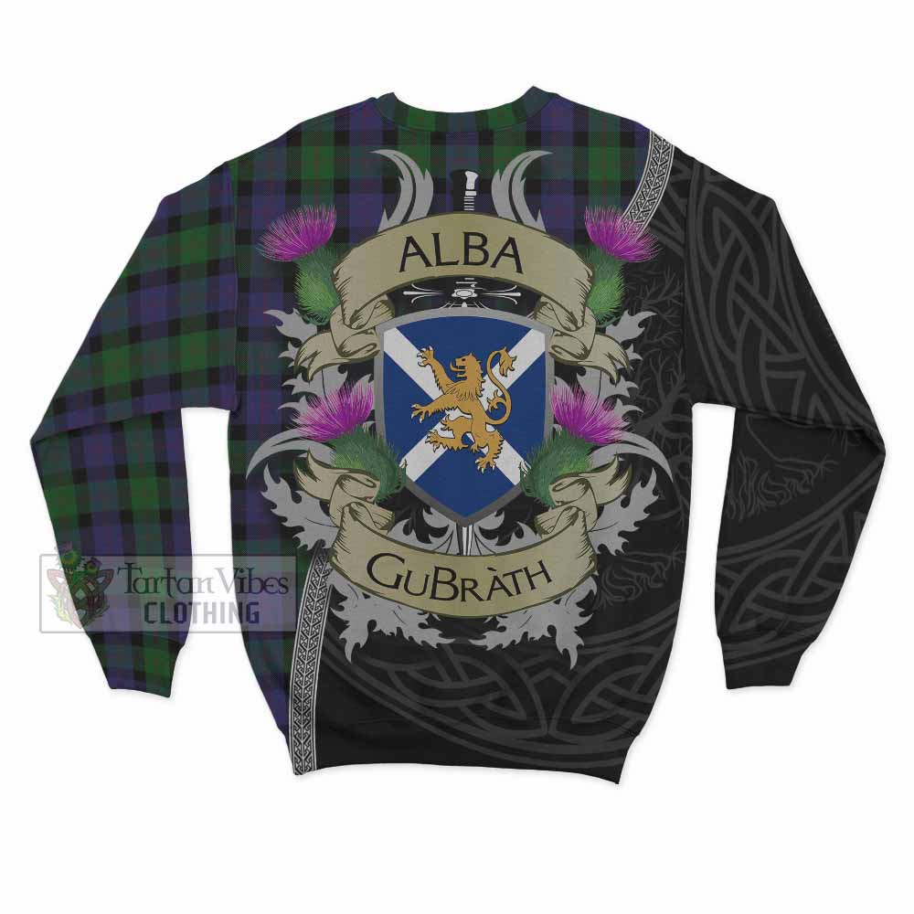 Tartan Vibes Clothing Blair Tartan Family Crest Sweatshirt Lion Rampant Royal Thistle Shield Celtic Inspired