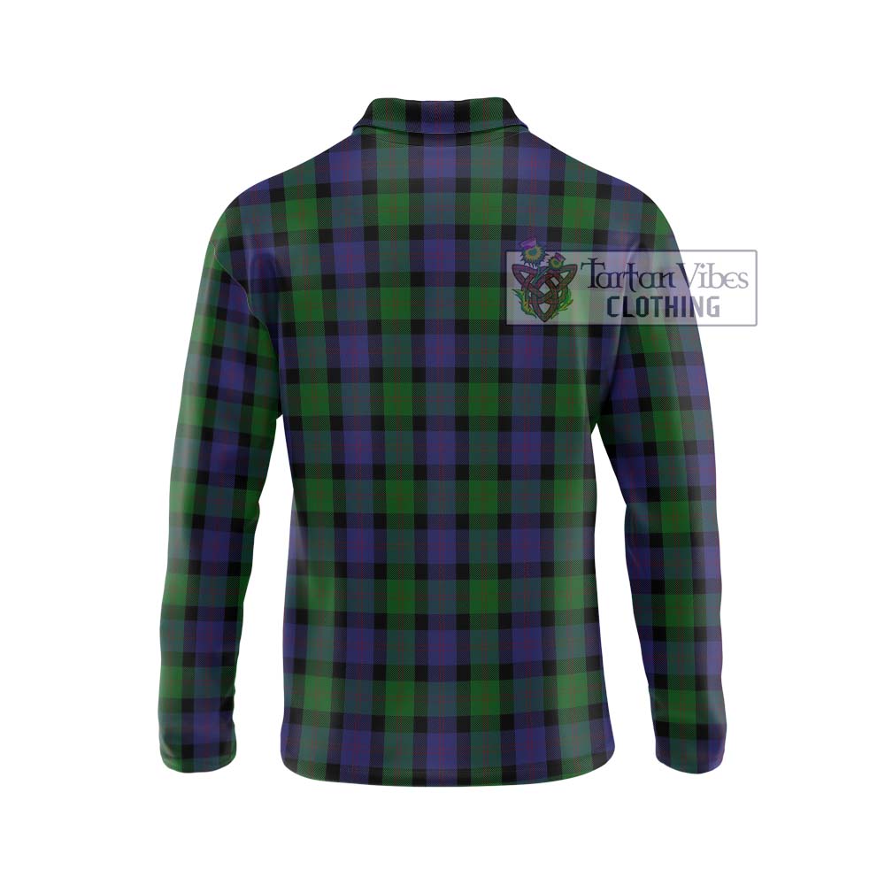 Blair Tartan Long Sleeve Polo Shirt with Family Crest DNA In Me Style - Tartanvibesclothing Shop
