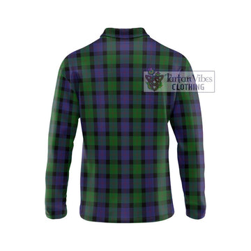 Blair Tartan Long Sleeve Polo Shirt with Family Crest DNA In Me Style - Tartanvibesclothing Shop