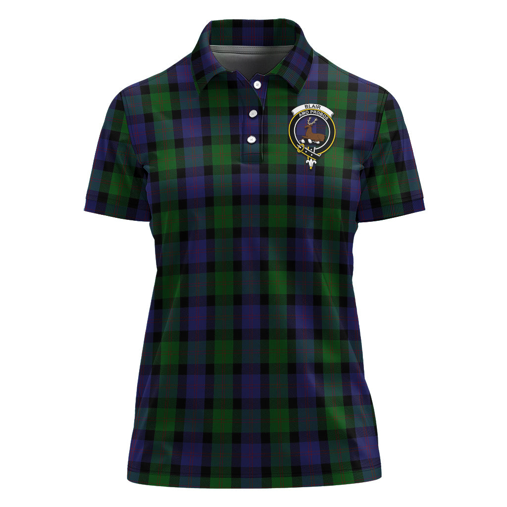 Blair Tartan Polo Shirt with Family Crest For Women - Tartanvibesclothing
