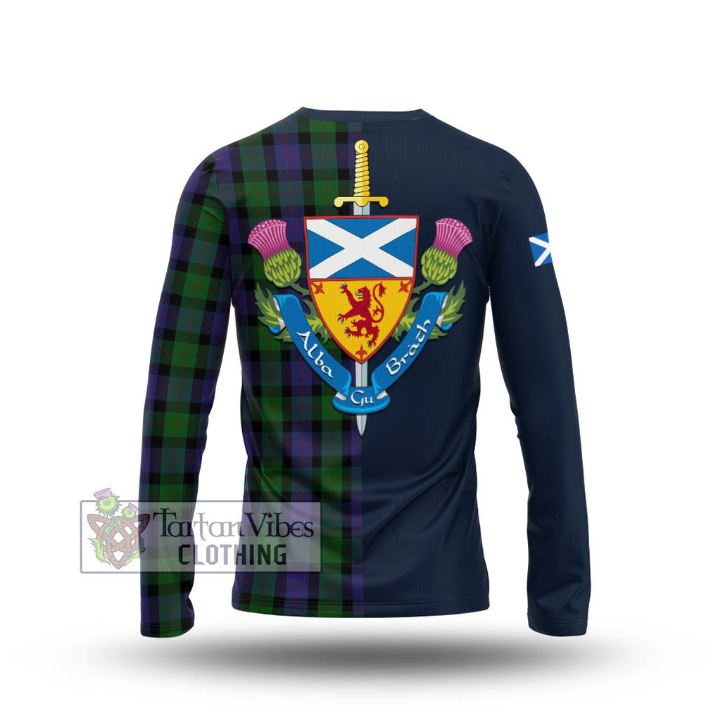 Tartan Vibes Clothing Blair Tartan Long Sleeve T-Shirt with Scottish Lion Royal Arm Half Style