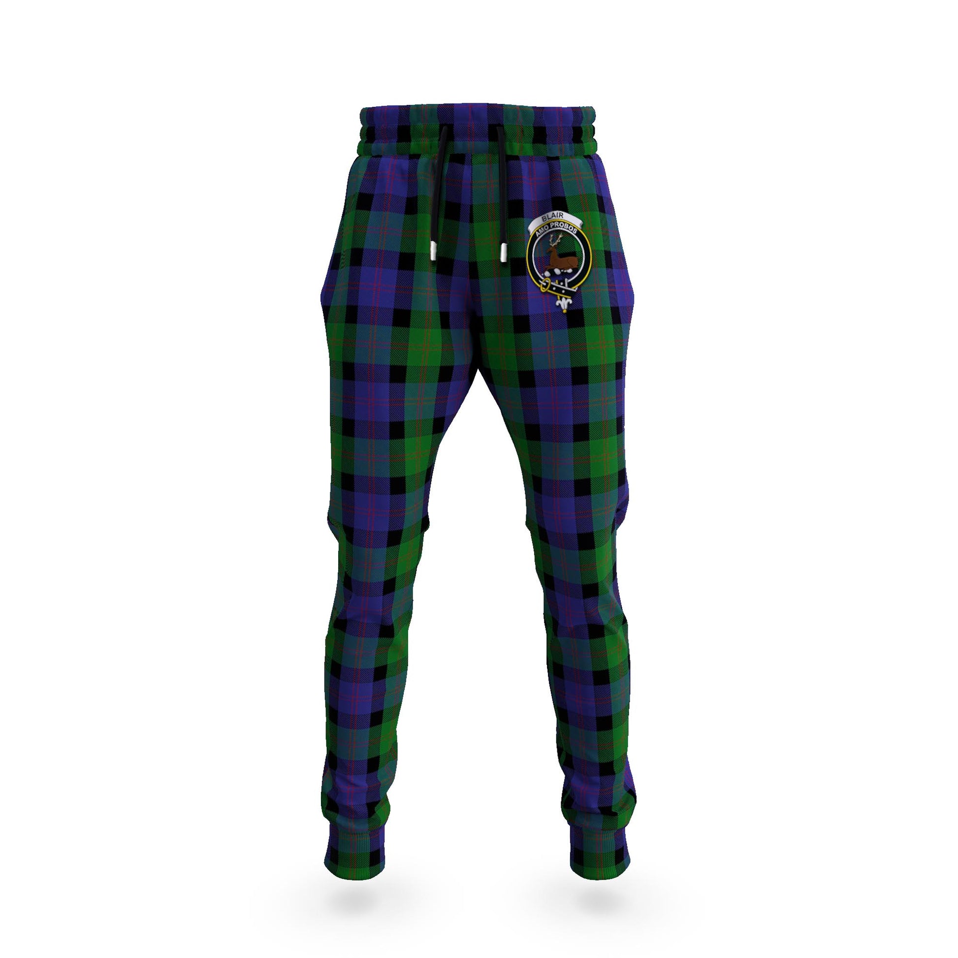 Blair Tartan Joggers Pants with Family Crest 5XL - Tartan Vibes Clothing