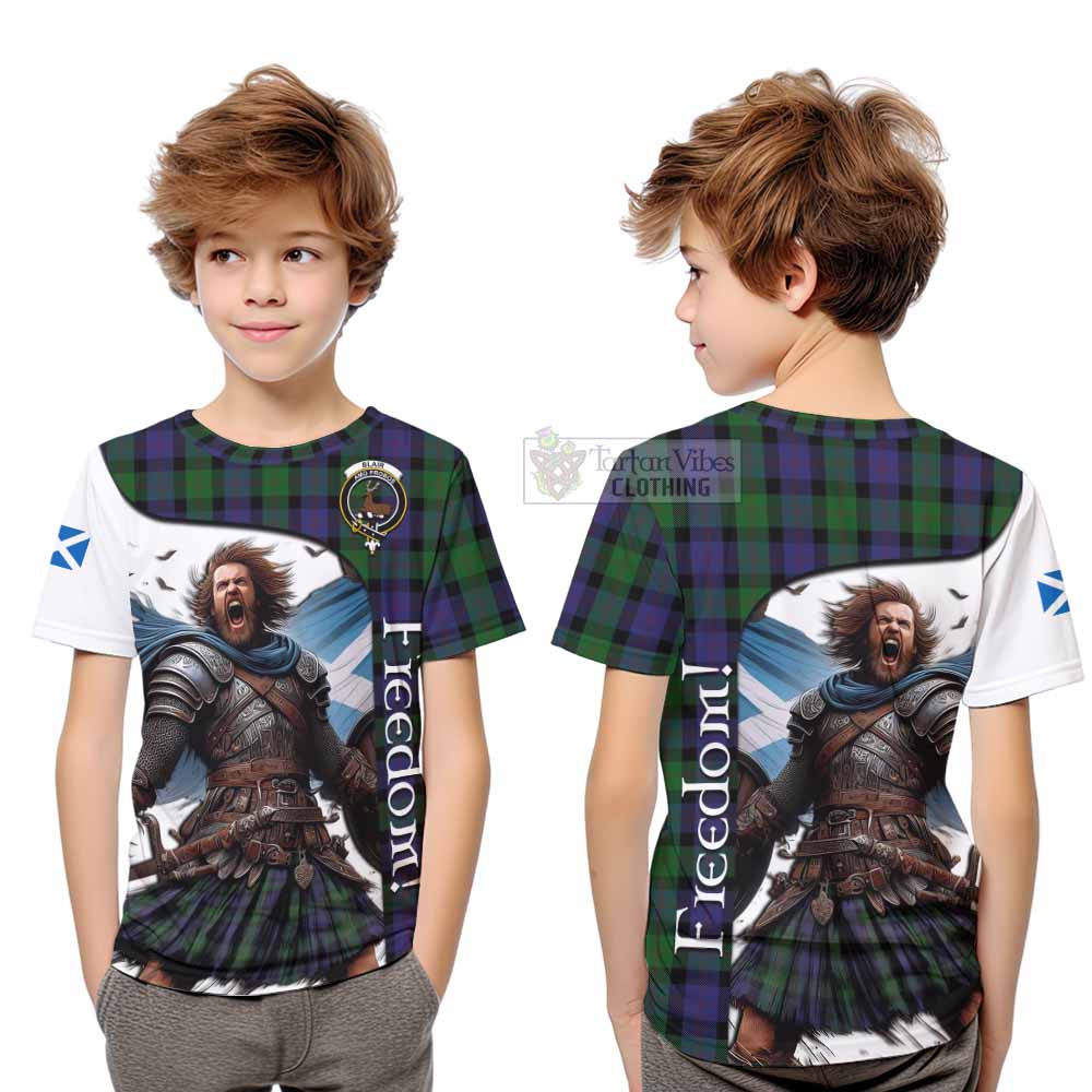 Tartan Vibes Clothing Blair Crest Tartan Kid T-Shirt Inspired by the Freedom of Scottish Warrior