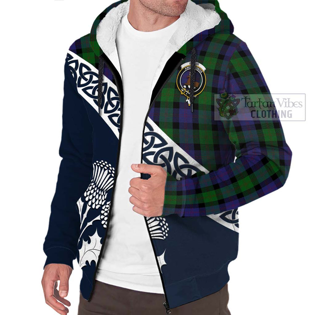Tartan Vibes Clothing Blair Tartan Sherpa Hoodie Featuring Thistle and Scotland Map