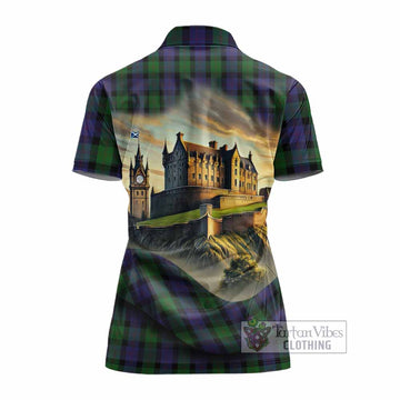 Tartan Vibes Clothing Blair Tartan Family Crest Women's Polo Shirt with Scottish Ancient Castle Stype
