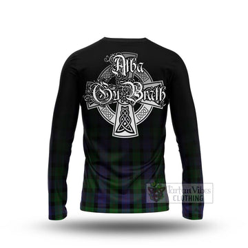 Tartan Vibes Clothing Blair Tartan Long Sleeve T-Shirt Featuring Alba Gu Brath Family Crest Celtic Inspired