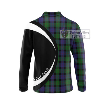 Blair Tartan Long Sleeve Polo Shirt with Family Crest Circle Style - Tartan Vibes Clothing