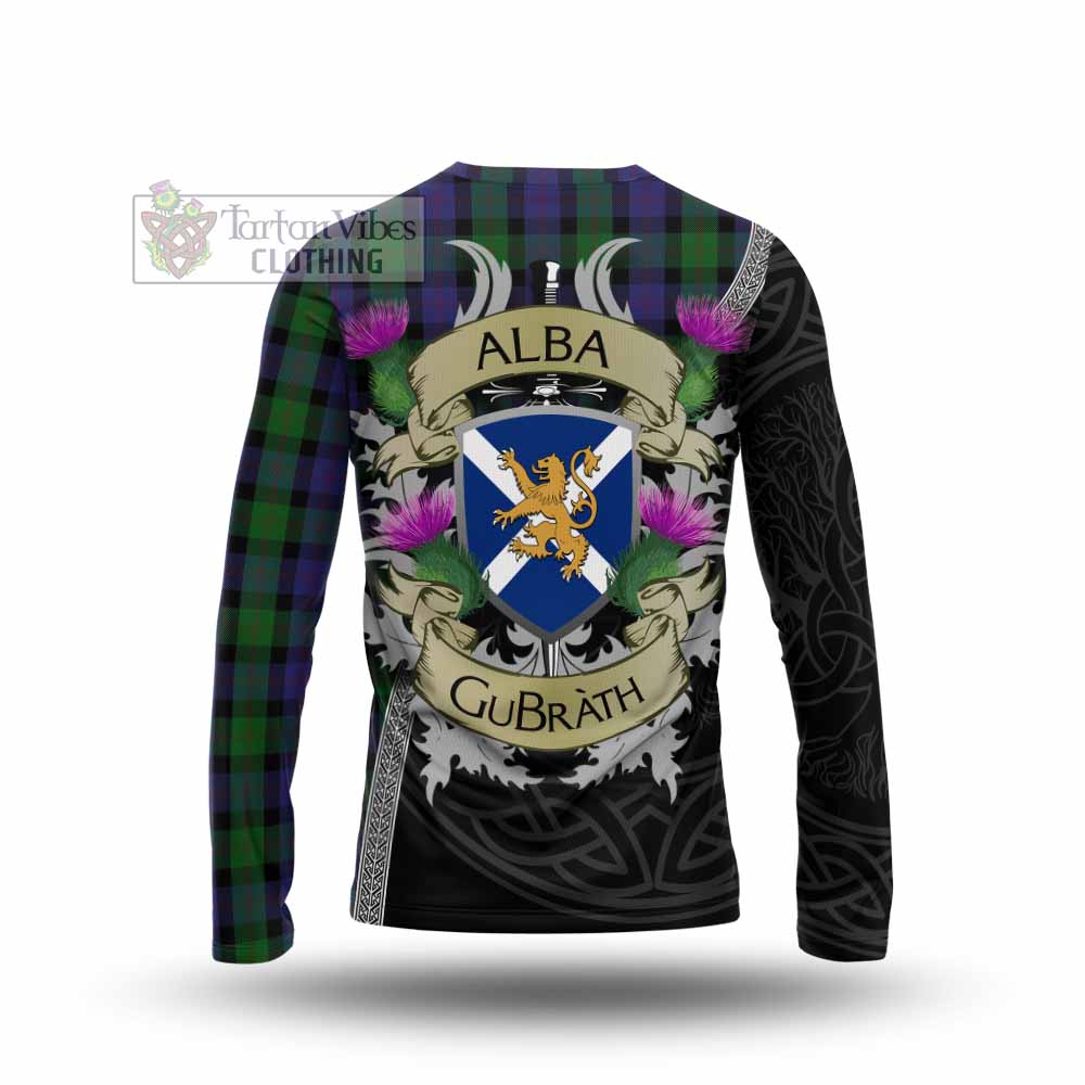 Tartan Vibes Clothing Blair Tartan Family Crest Long Sleeve T-Shirt Lion Rampant Royal Thistle Shield Celtic Inspired