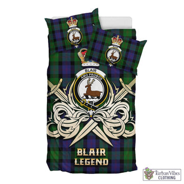 Blair Tartan Bedding Set with Clan Crest and the Golden Sword of Courageous Legacy