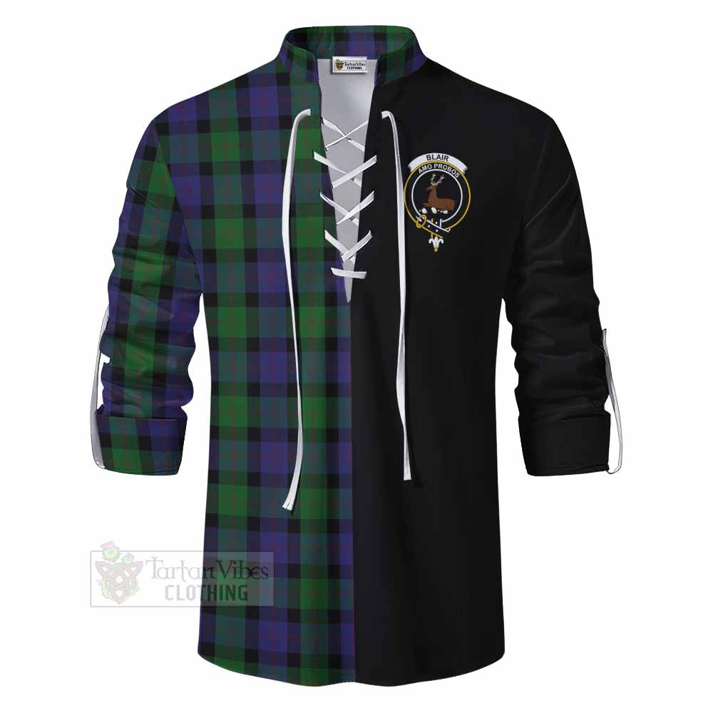 Tartan Vibes Clothing Blair Tartan Ghillie Kilt Shirt with Family Crest and Half Of Me Style
