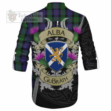 Tartan Vibes Clothing Blair Tartan Family Crest Ghillie Kilt Shirt Lion Rampant Royal Thistle Shield Celtic Inspired