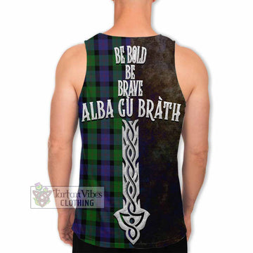 Blair Tartan Family Crest Men's Tank Top Alba Gu Brath Be Brave Lion Ancient Style