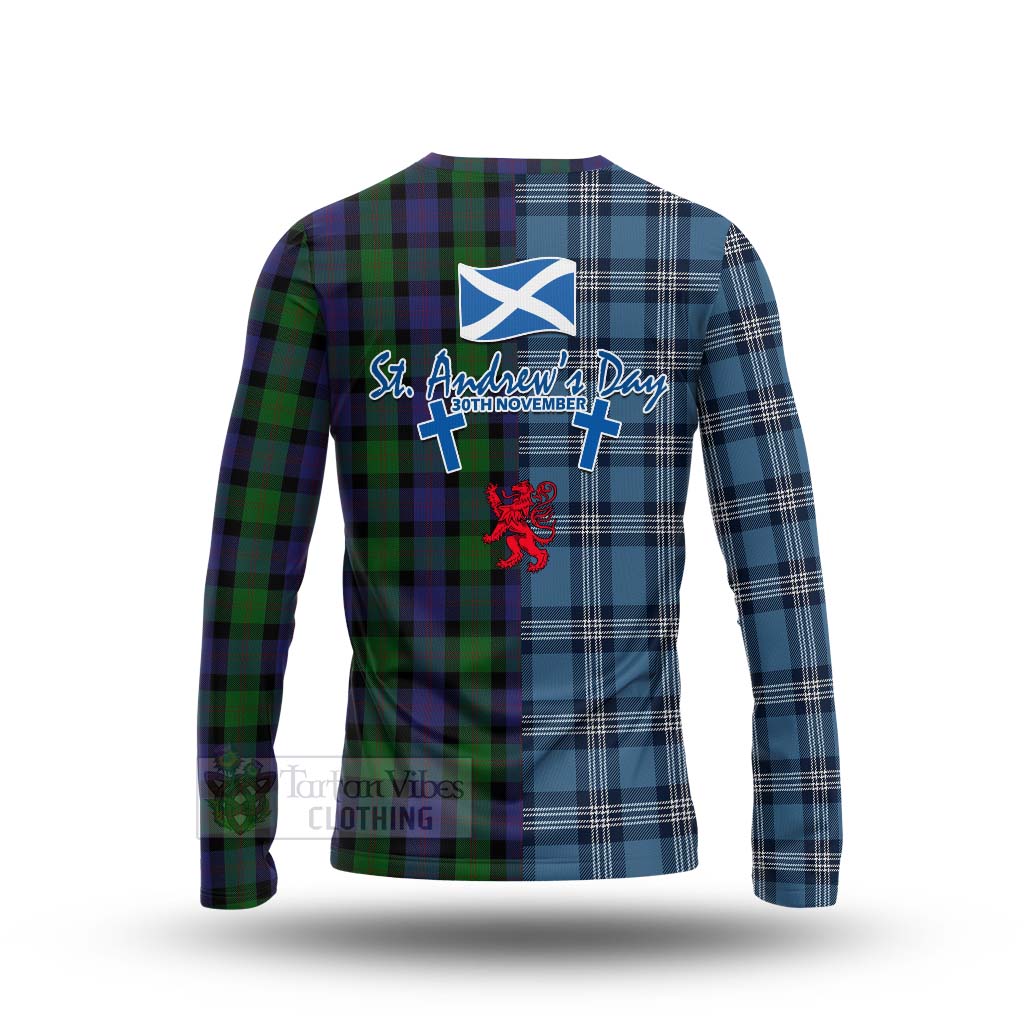 Tartan Vibes Clothing Blair Tartan Long Sleeve T-Shirt Happy St. Andrew's Day Half Tartan Style