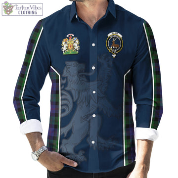 Blair Tartan Long Sleeve Button Up Shirt with Family Crest and Lion Rampant Vibes Sport Style