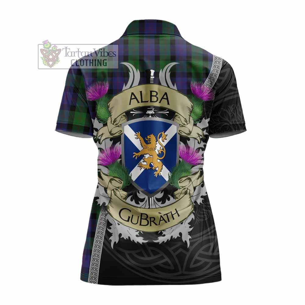 Tartan Vibes Clothing Blair Tartan Family Crest Women's Polo Shirt Lion Rampant Royal Thistle Shield Celtic Inspired