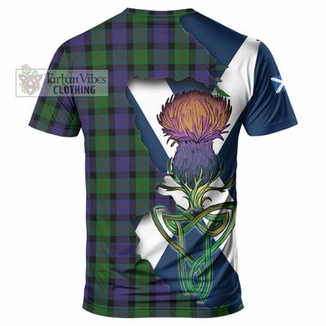 Blair Tartan Family Crest T-Shirt Scottish Thistle Celtic Inspired