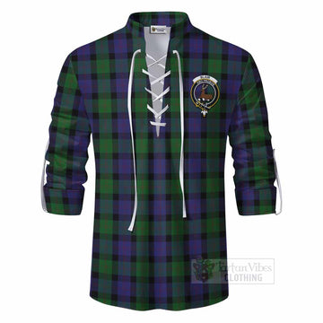 Tartan Vibes Clothing Blair Tartan Ghillie Kilt Shirt with Family Crest DNA In Me Style