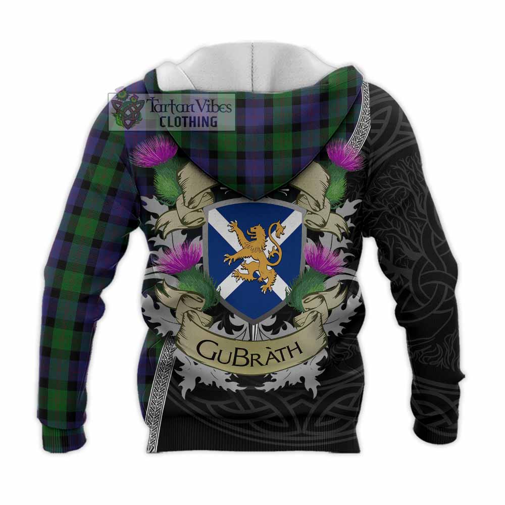 Tartan Vibes Clothing Blair Tartan Family Crest Knitted Hoodie Lion Rampant Royal Thistle Shield Celtic Inspired