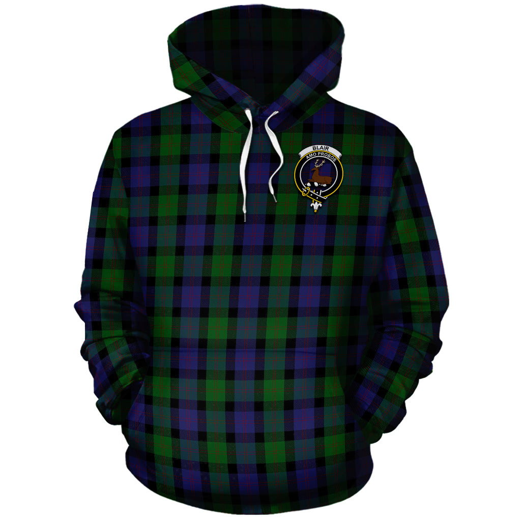 Blair Tartan Hoodie with Family Crest - Tartanvibesclothing