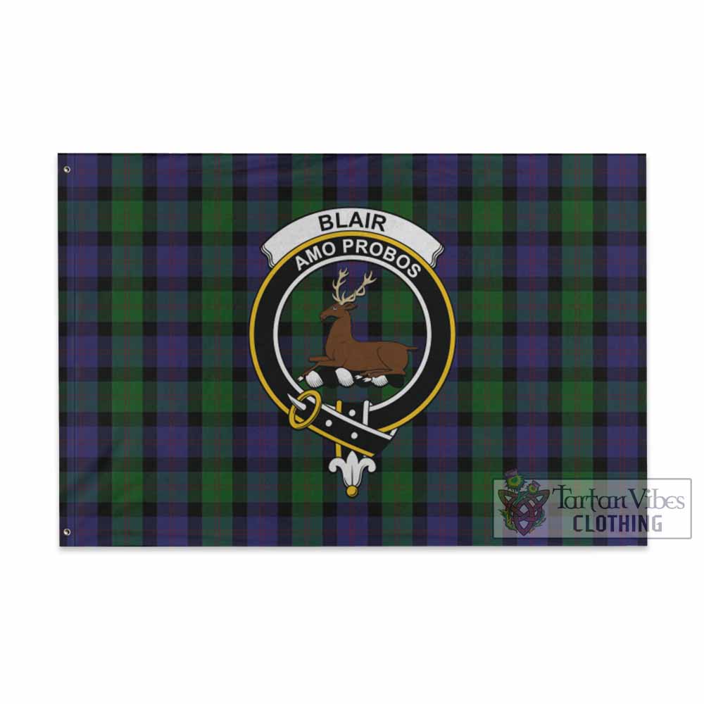 Tartan Vibes Clothing Blair Tartan House Flag with Family Crest