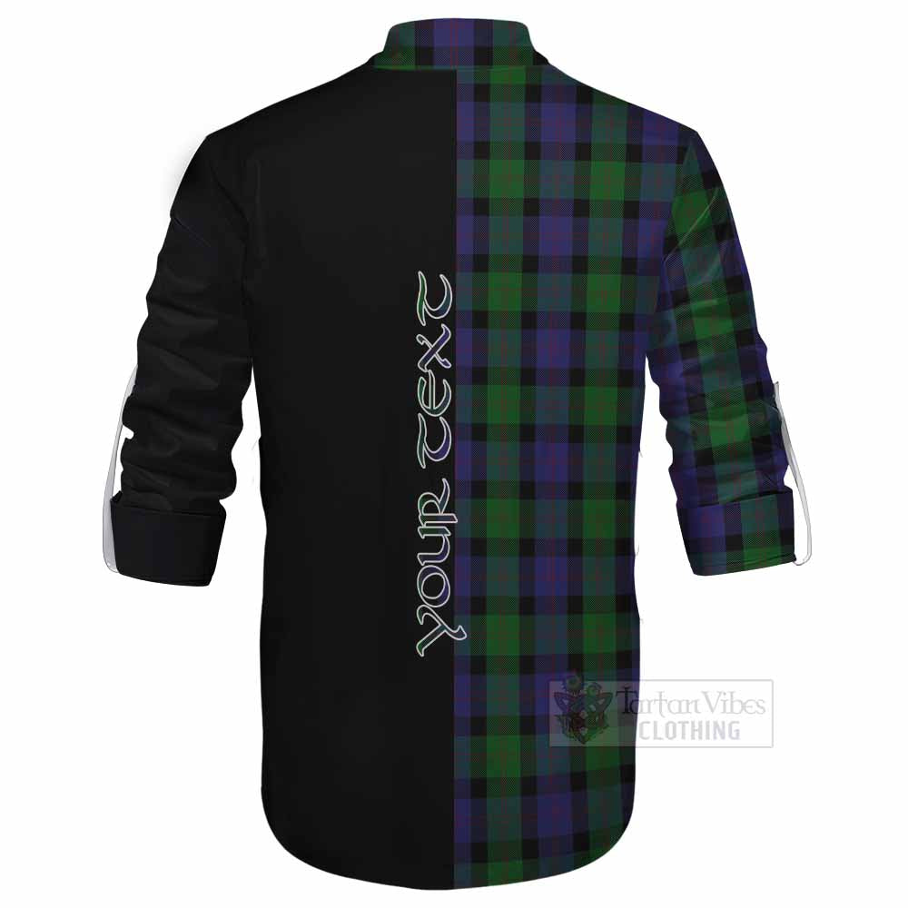 Tartan Vibes Clothing Blair Tartan Ghillie Kilt Shirt with Family Crest and Half Of Me Style