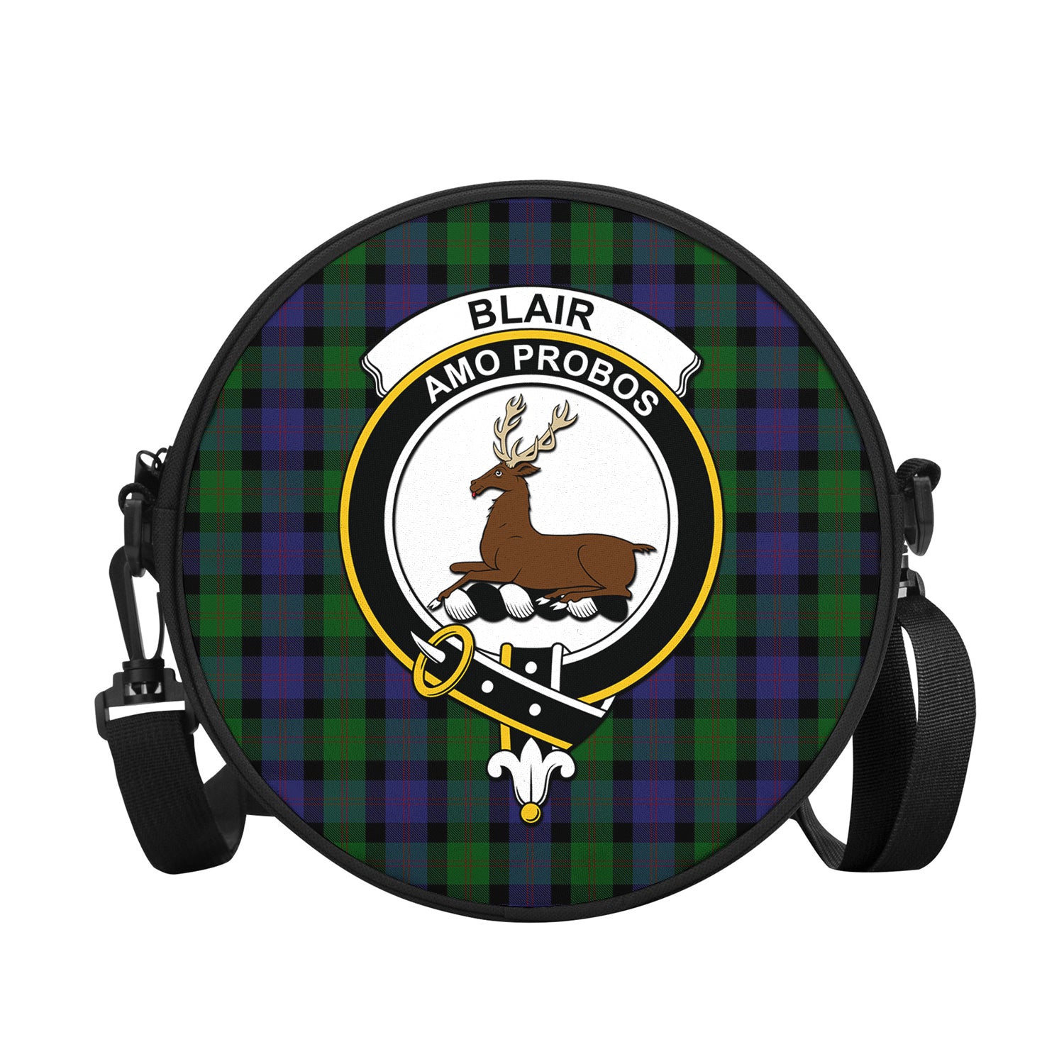Blair Tartan Round Satchel Bags with Family Crest - Tartanvibesclothing