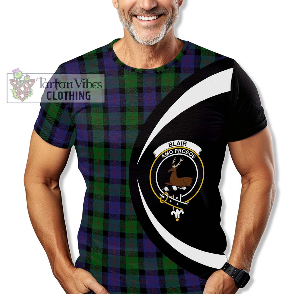 Blair Tartan T-Shirt with Family Crest Circle Style - Tartan Vibes Clothing