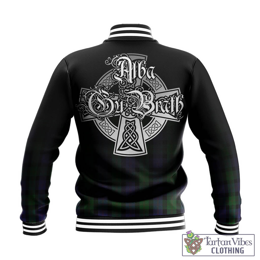 Tartan Vibes Clothing Blair Tartan Baseball Jacket Featuring Alba Gu Brath Family Crest Celtic Inspired