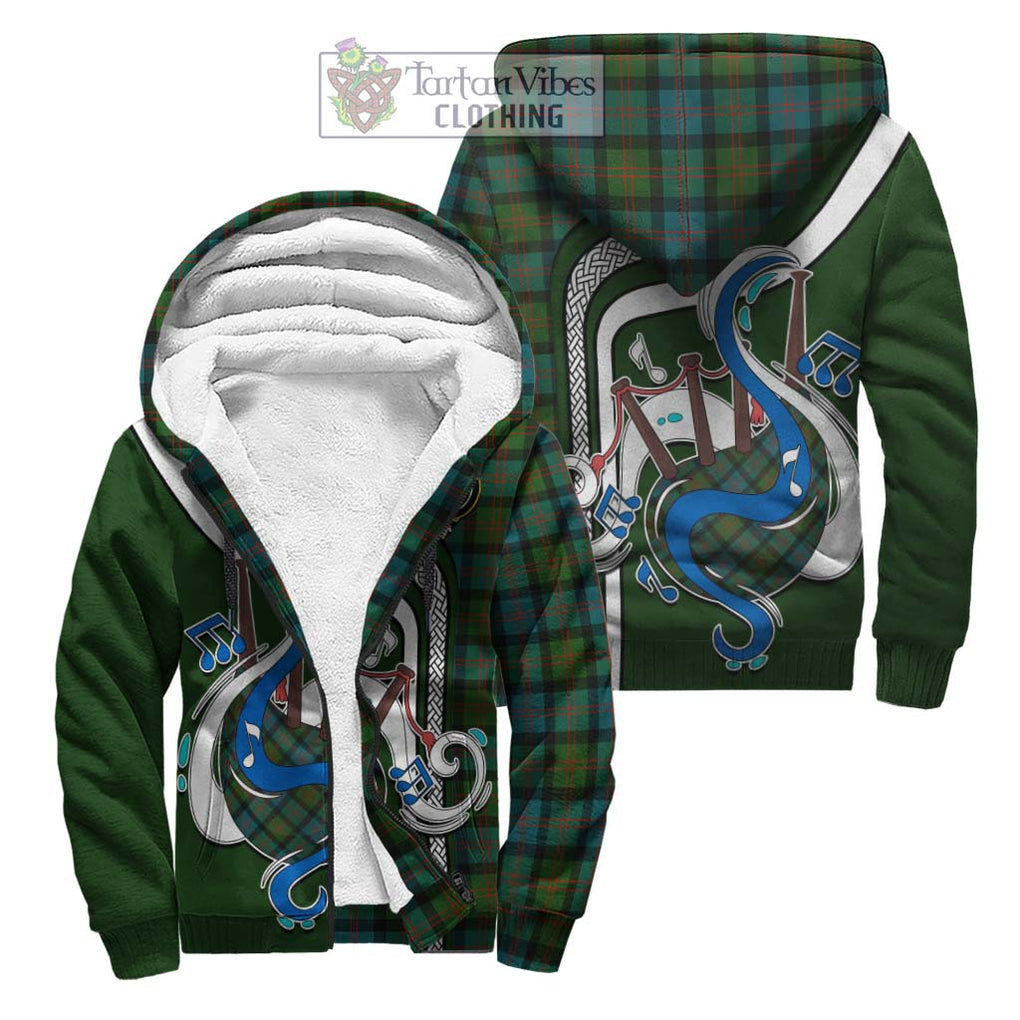 Blair Ancient Tartan Sherpa Hoodie with Epic Bagpipe Style Unisex S - Tartanvibesclothing Shop