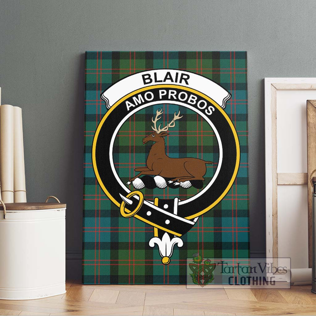 Blair Ancient Tartan Canvas Print Wall Art with Family Crest Without Frame - Tartan Vibes Clothing
