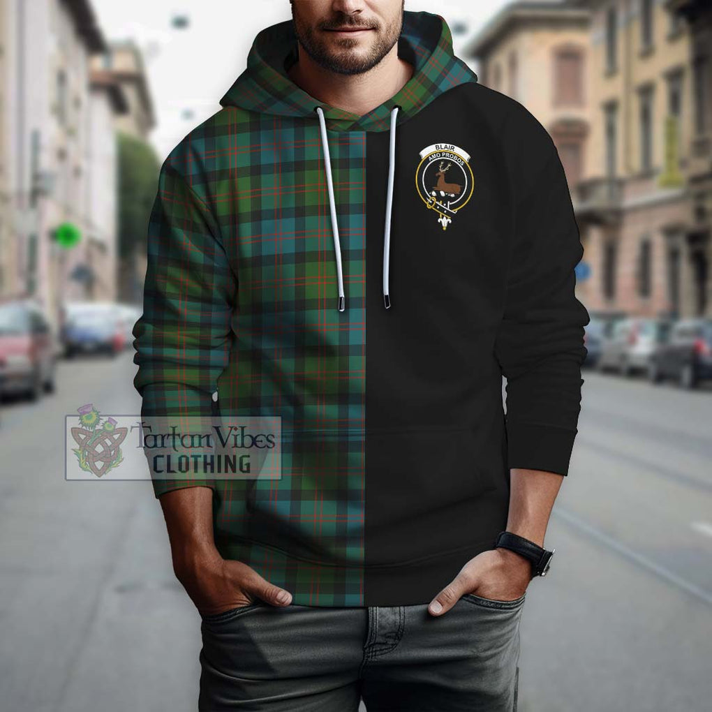 Blair Ancient Tartan Hoodie with Family Crest and Half Of Me Style Zip Hoodie - Tartanvibesclothing Shop
