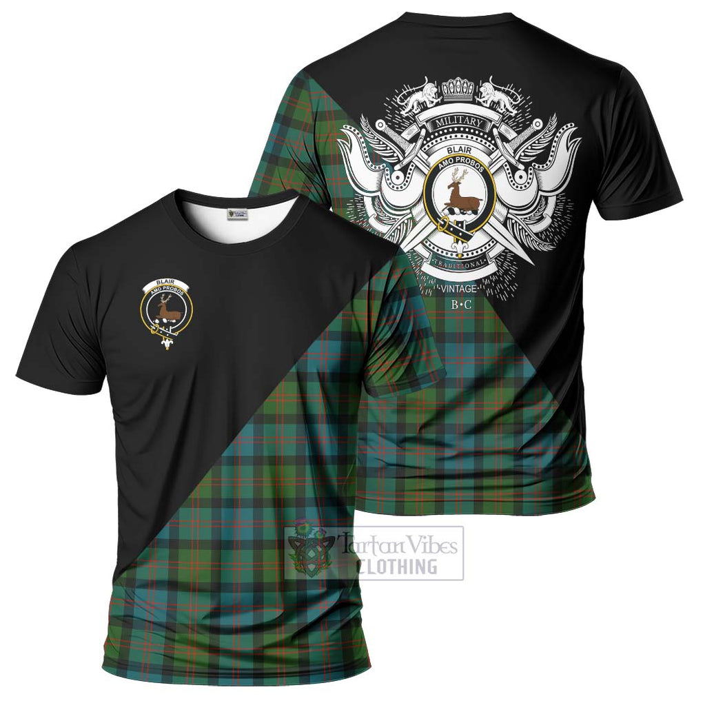 Blair Ancient Tartan T-Shirt with Family Crest and Military Logo Style Kid's Shirt - Tartan Vibes Clothing