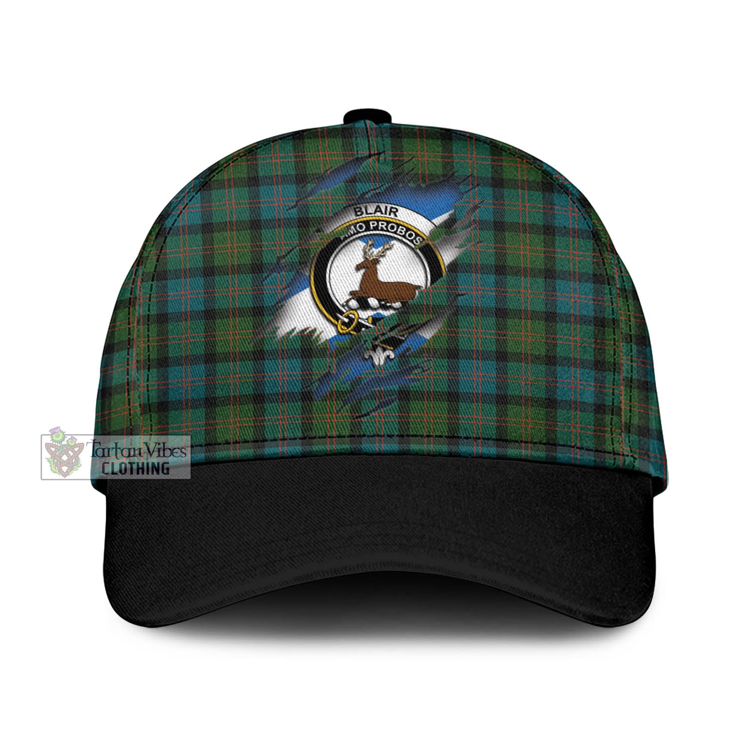 Tartan Vibes Clothing Blair Ancient Tartan Classic Cap with Family Crest In Me Style