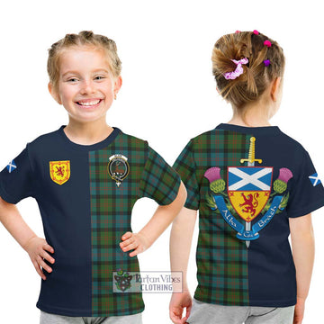 Tartan Vibes Clothing Blair Ancient Tartan Kid T-Shirt with Scottish Lion Royal Arm Half Style