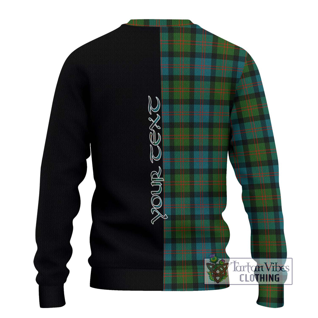 Blair Ancient Tartan Knitted Sweater with Family Crest and Half Of Me Style - Tartanvibesclothing Shop